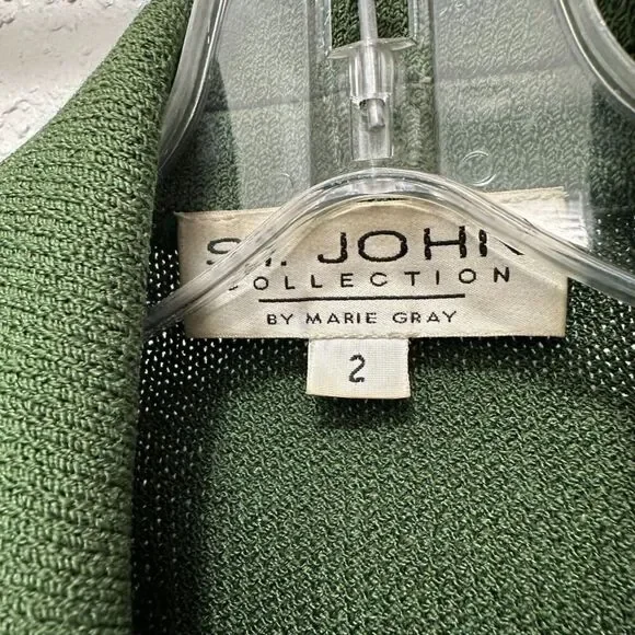 St. John Collection Green Zip Santana Knit Jacket Size 2 - Picture 12 of 15